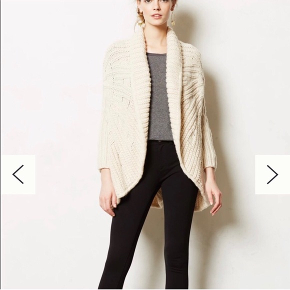 Anthropologie Comete Chunky knit Cardigan x The Cue: Cream. - Picture 5 of 13